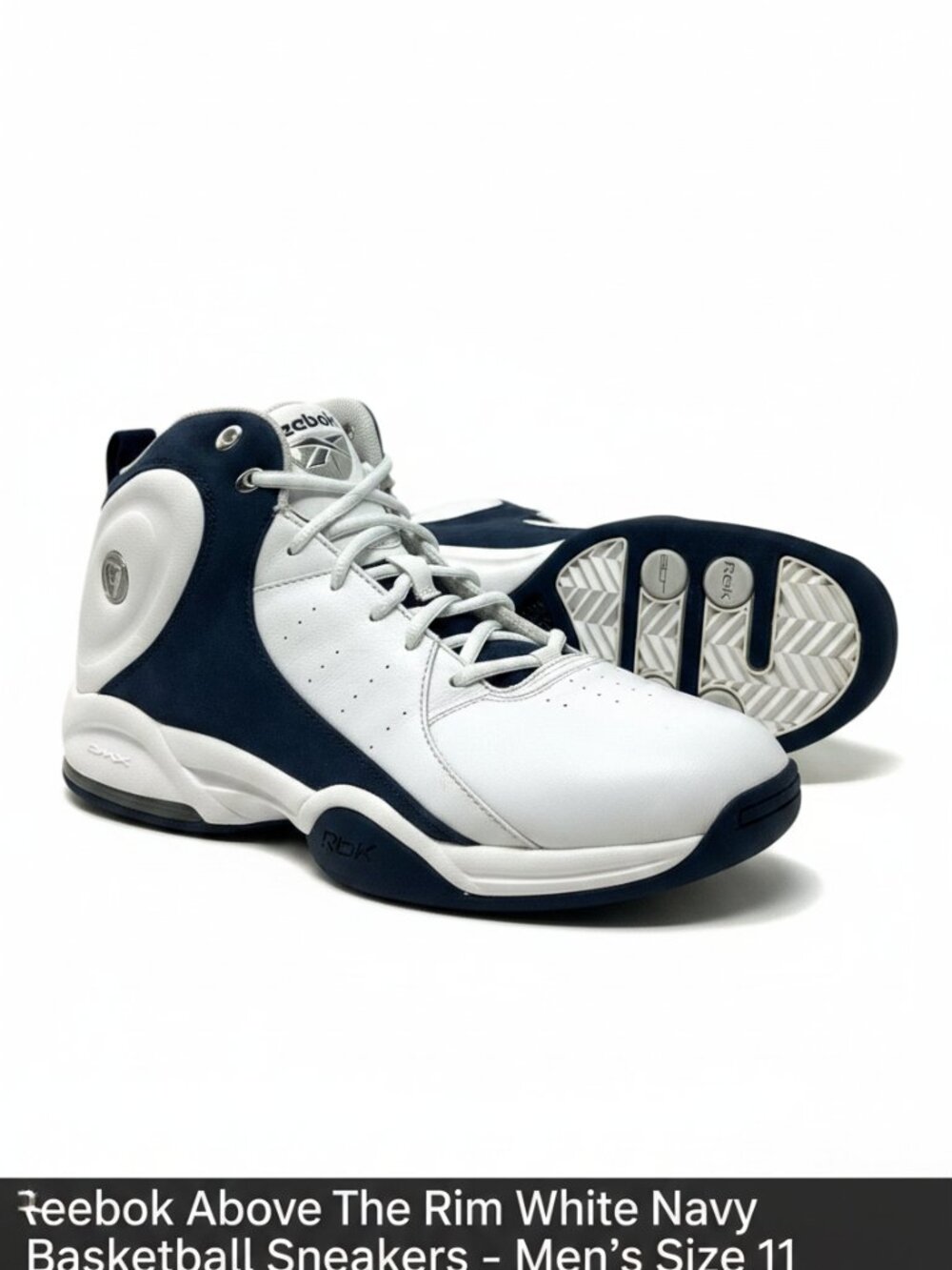 Reebok basketball shoes 11 mens above the rim white navy sneakers